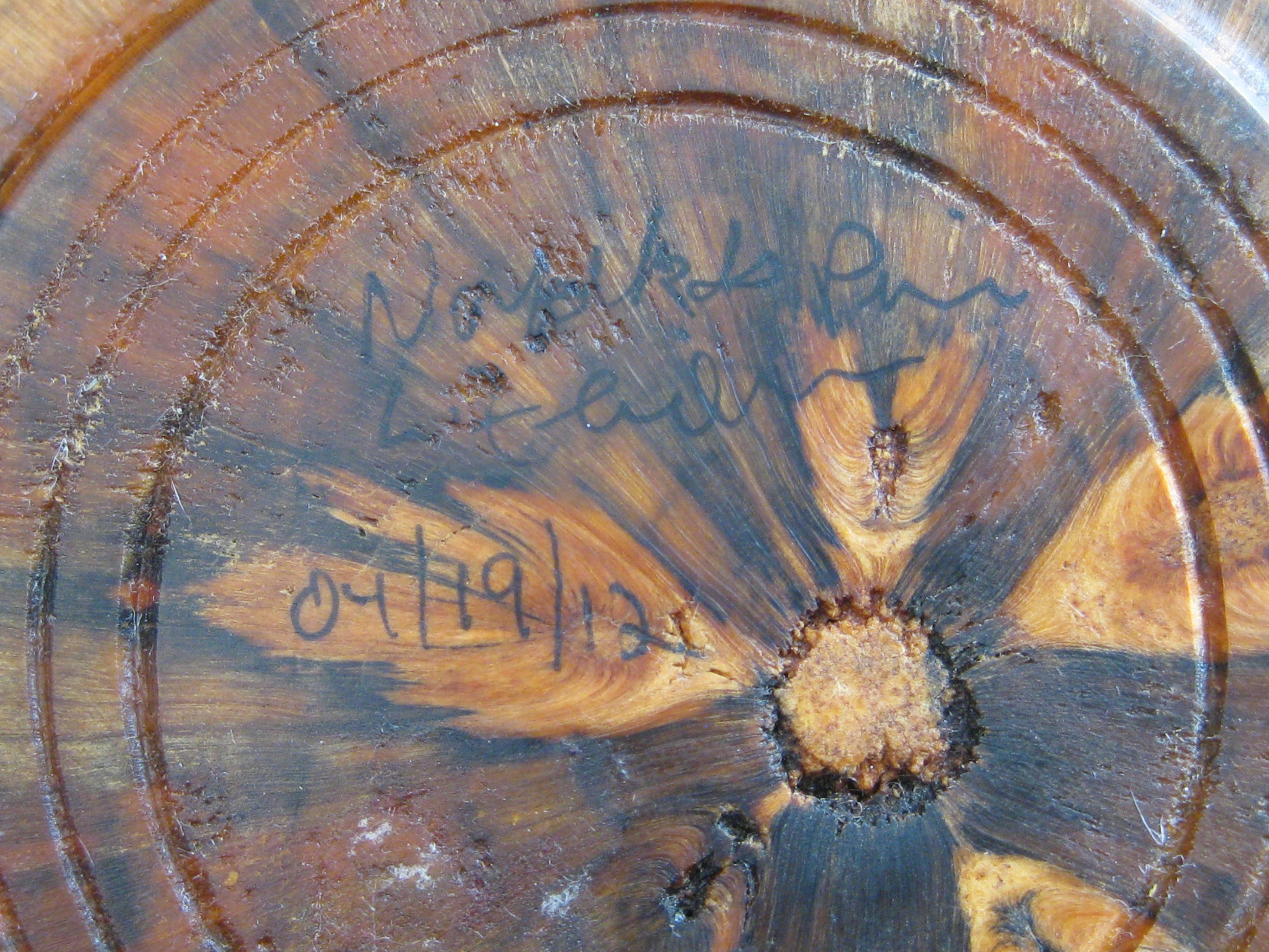 Hawaiian Hawaii Norfolk Pine Turned Wood Centerpiece Fruit Bowl Signed! 11 1/4
