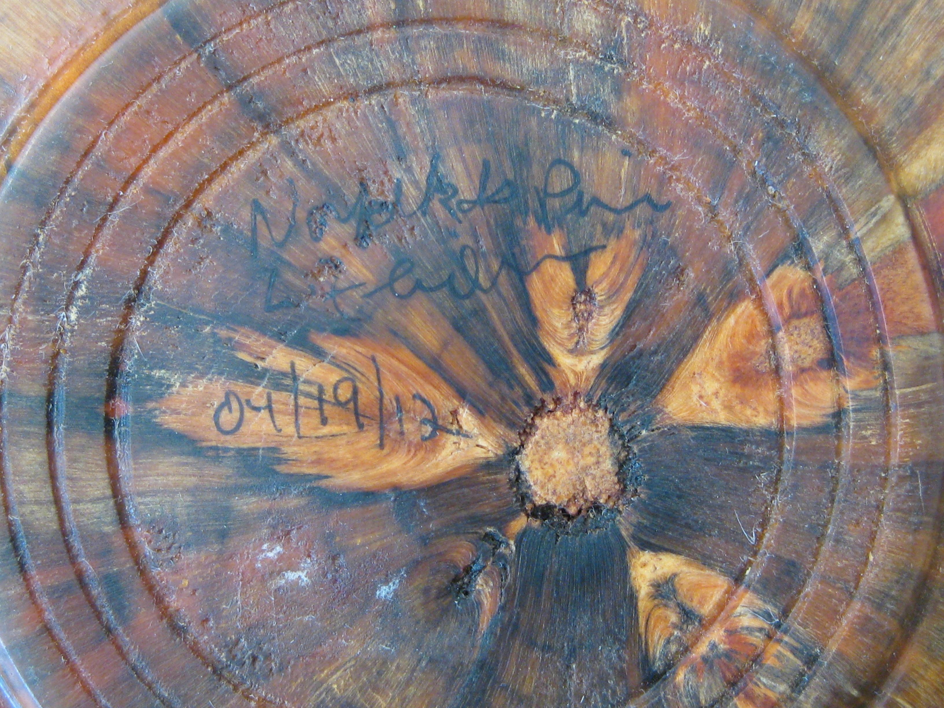 Hawaiian Hawaii Norfolk Pine Turned Wood Centerpiece Fruit Bowl Signed! 11 1/4