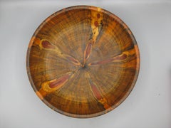 Hawaiian Hawaii Norfolk Pine Turned Wood Centerpiece Fruit Bowl Signed! 11 1/4"