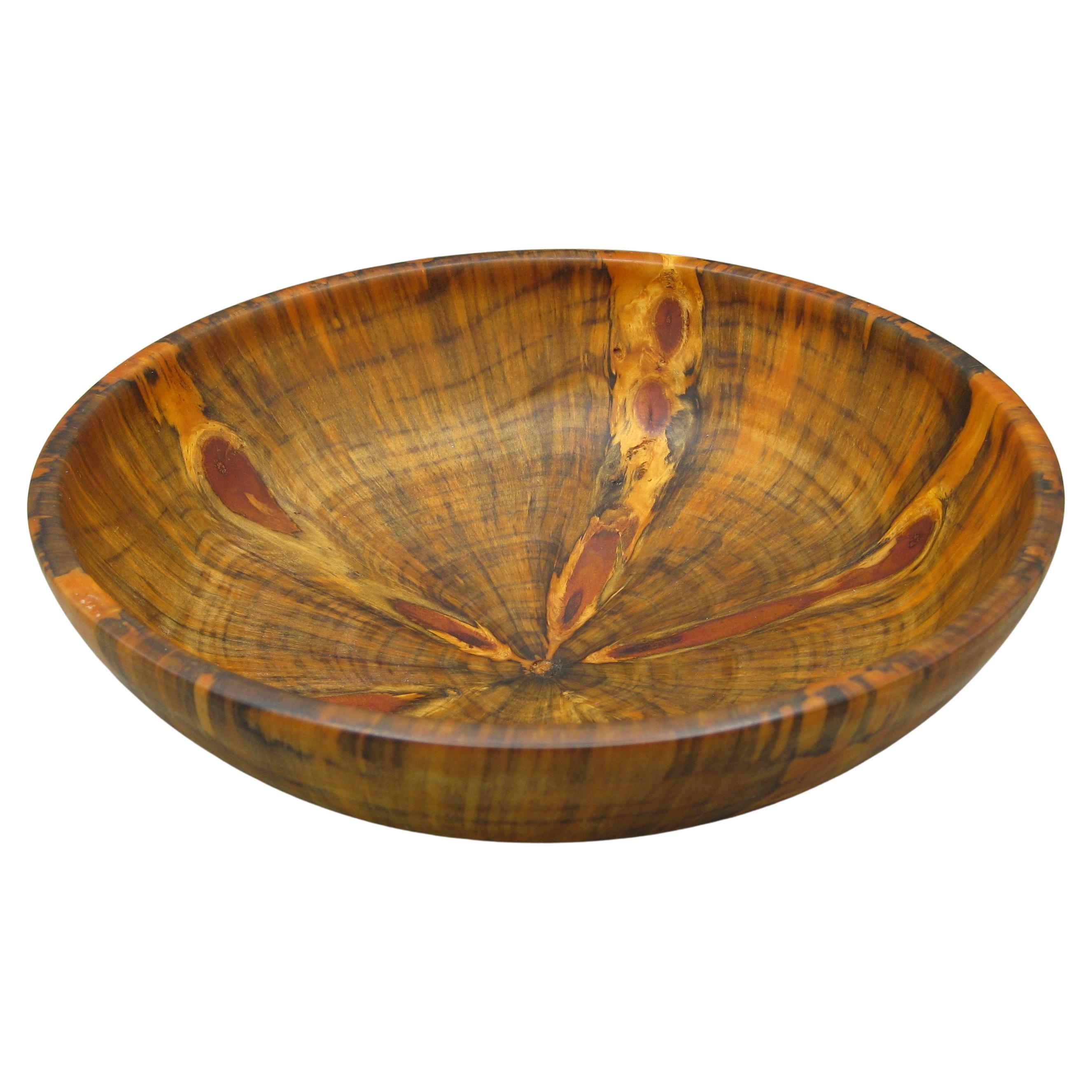 Centro de mesa de madera torneada de pino hawaiano ¡firmado! 11 1/4"