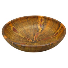 Hawaiian Hawaii Norfolk Pine Turned Wood Centerpiece Fruit Bowl Signed! 11 1/4"