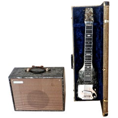 Hawaiian Lap Top Guitar and Matching Amplifier by Magnatone, circa 1953