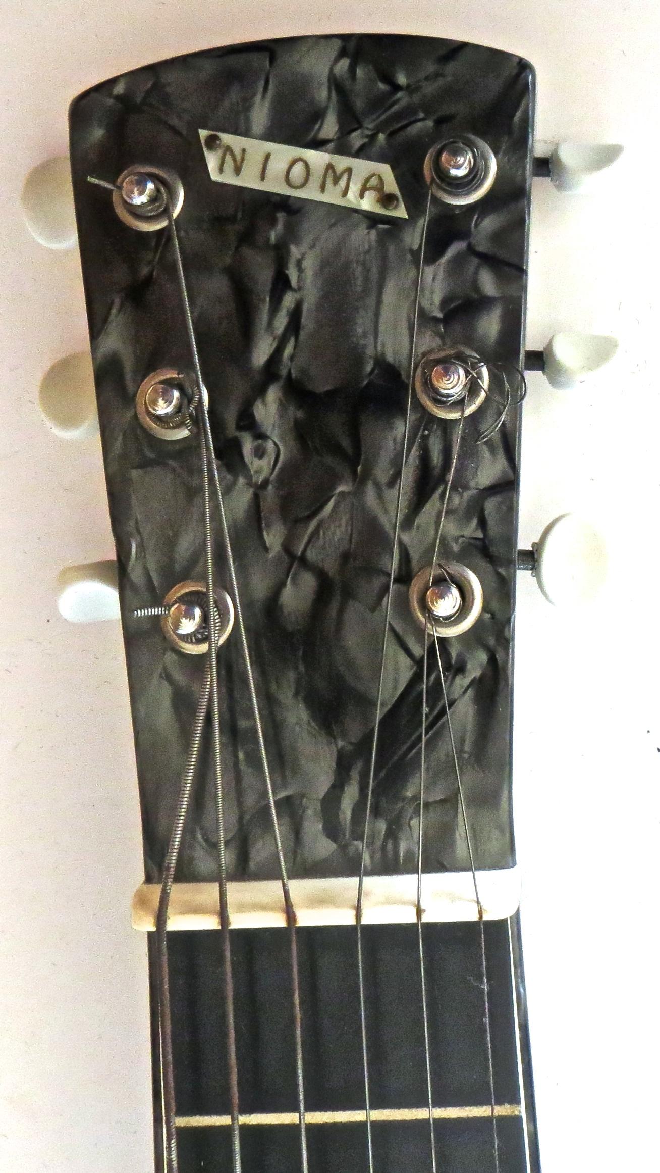 Wood Hawaiian Lap Top Guitar by Nioma circa 1937; with Amp by Magnatone, circa 1947