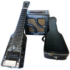 Hawaiian Lap Top Guitar by Nioma circa 1937; with Amp by Magnatone, circa 1947