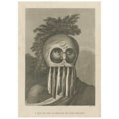 Hawaiian Masked Man, Sandwich Islands Portrait from Captain Cook’s Voyage, c1777