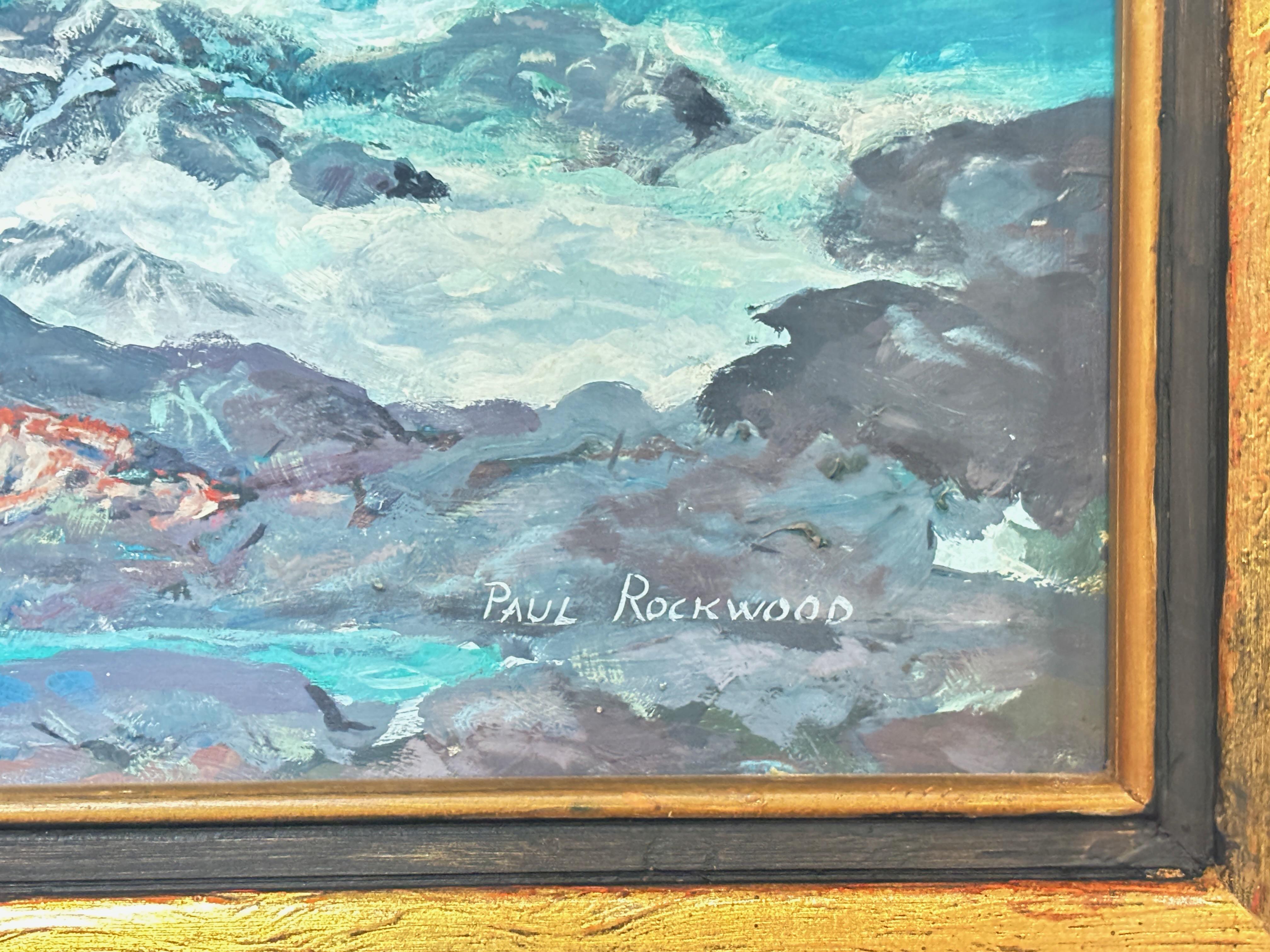 Acrilico Paesaggio marino hawaiano dipinto dall'artista della WPA Paul Rockwood in vendita
