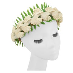 Corona de boda de concha hawaiana Tiara, años 60