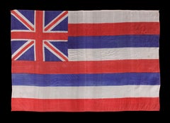 Hawaiian Parade Flag, Silk, ca 1893-1920's, Pre-Statehood