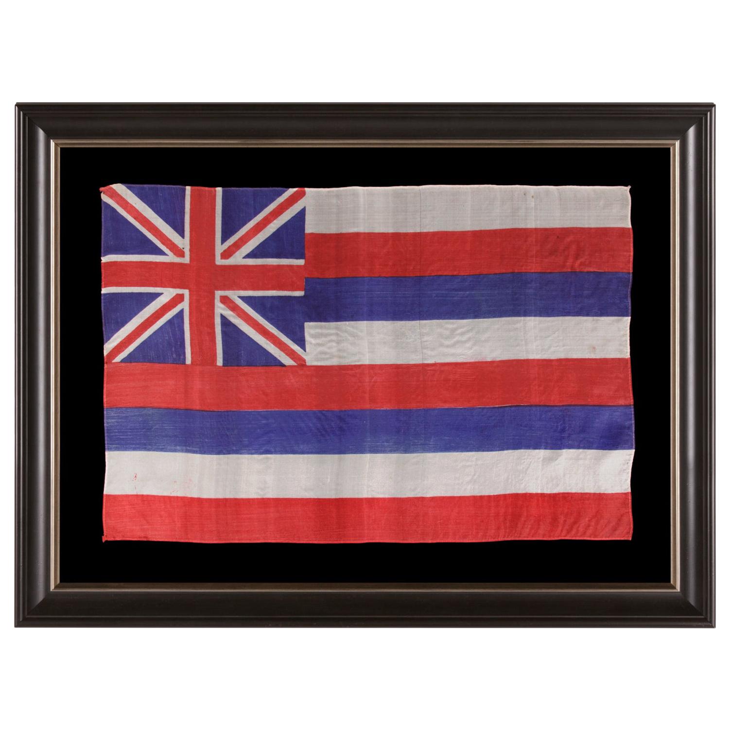 Hawaiian Parade Flag, Silk, ca 1893-1920's, Pre-Statehood
