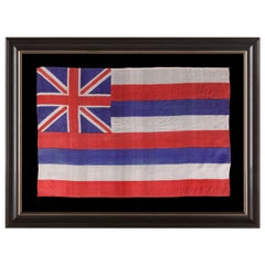 Used Hawaiian Parade Flag, Silk, ca 1893-1920's, Pre-Statehood