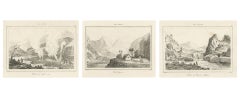 Hawaiian Volcanoes & Valleys – Antique Voyage Engravings, Renzi, Paris 1836