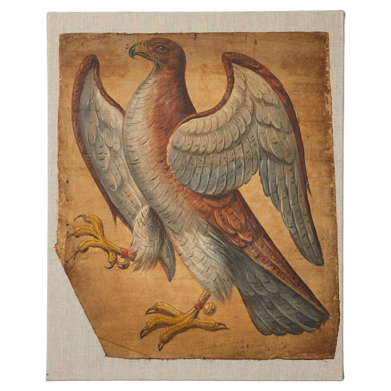 Halcón Siglo XIX Pintura al óleo sobre lienzo