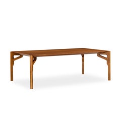 Tavolo da pranzo da 86 pollici impiallacciato in Oak Almond con angoli scultorei - Linea Hawk