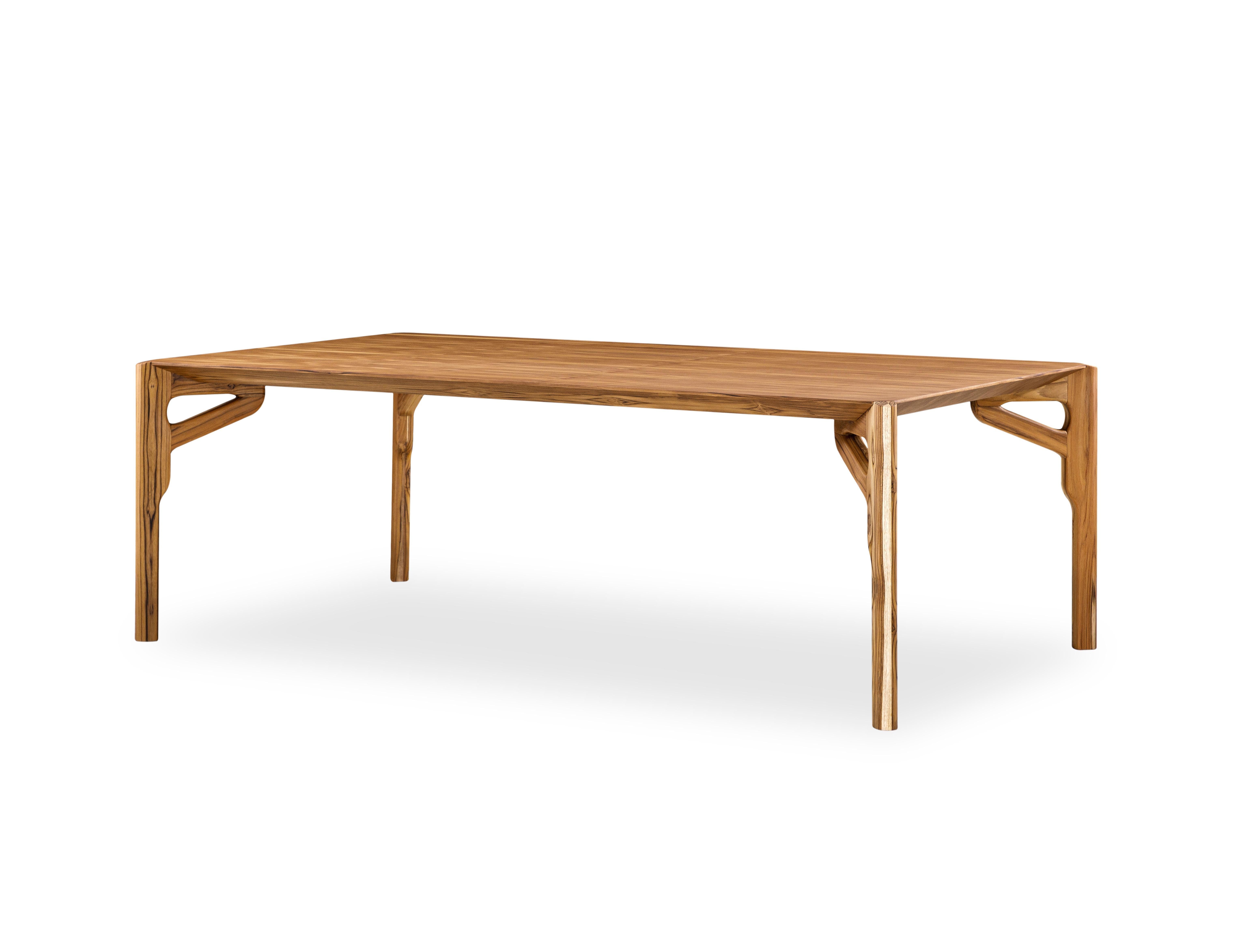 Hawk Dining Table with a Teak Wood Veneered Table Top 70'' In New Condition For Sale In Miami, FL