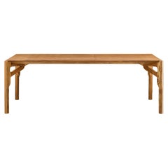 Table de salle à manger Hawk avec plateau en placage de bois de teck 70''