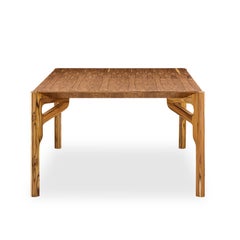 Anpassbarer Esstisch aus Teakholz mit 86-Zoll-Furnierplatte - Hawk Collection