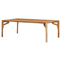 Hawk Dining Table with a Teak Wood Veneered Table Top 86''