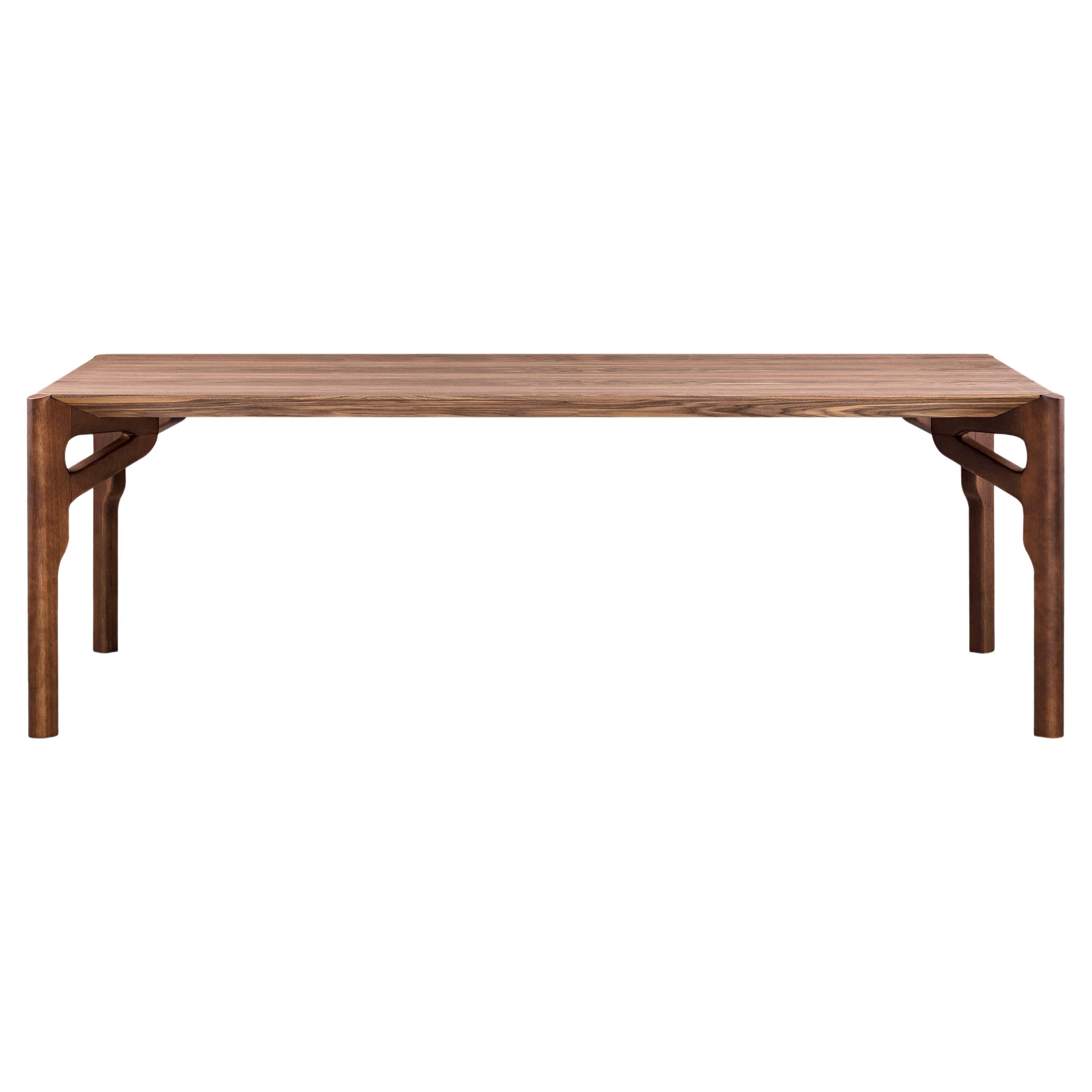 Hawk Dining Table with a Walnut Wood Veneered Table Top 70'' For Sale