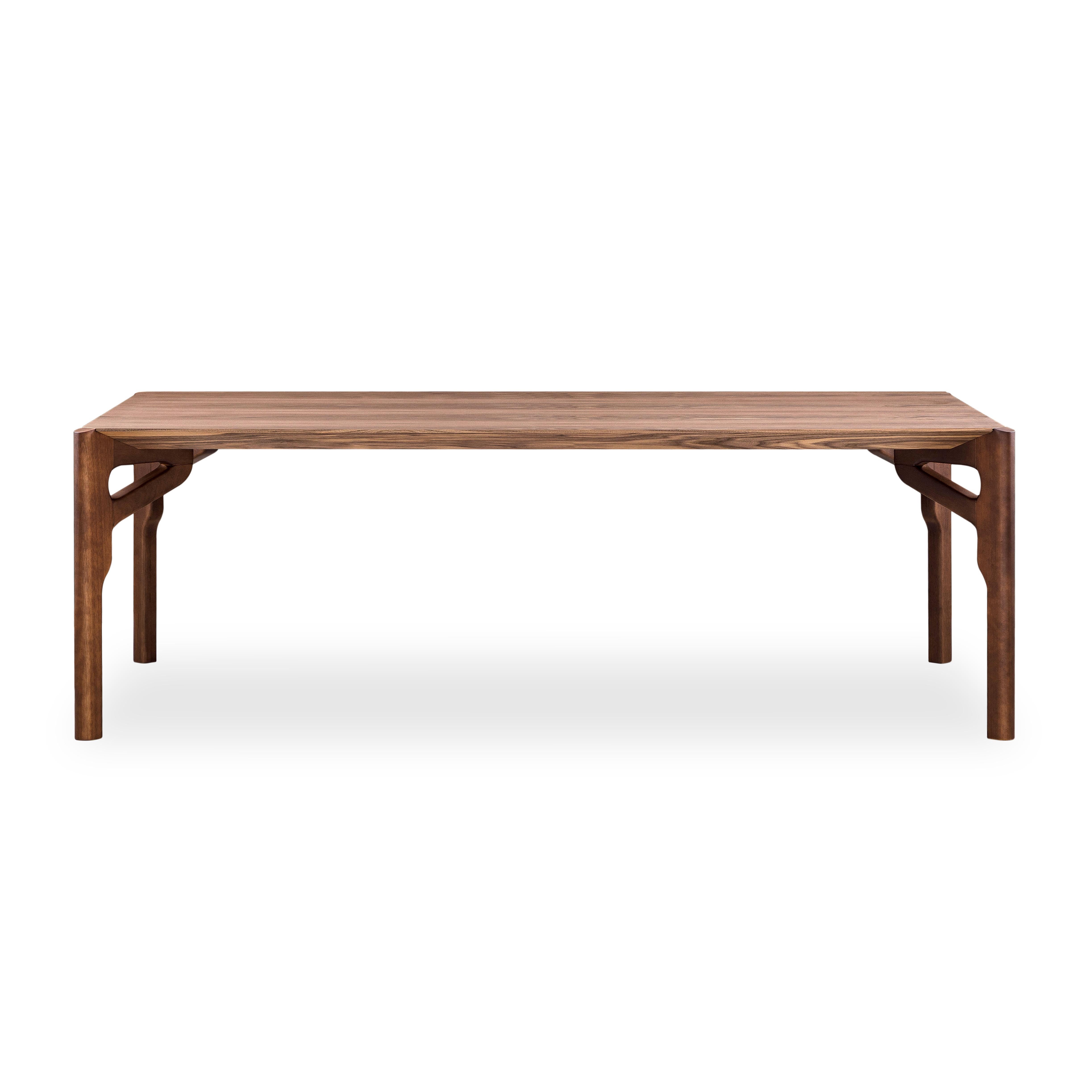 Hawk Dining Table with a Walnut Wood Veneered Table Top 86'' In New Condition For Sale In Miami, FL