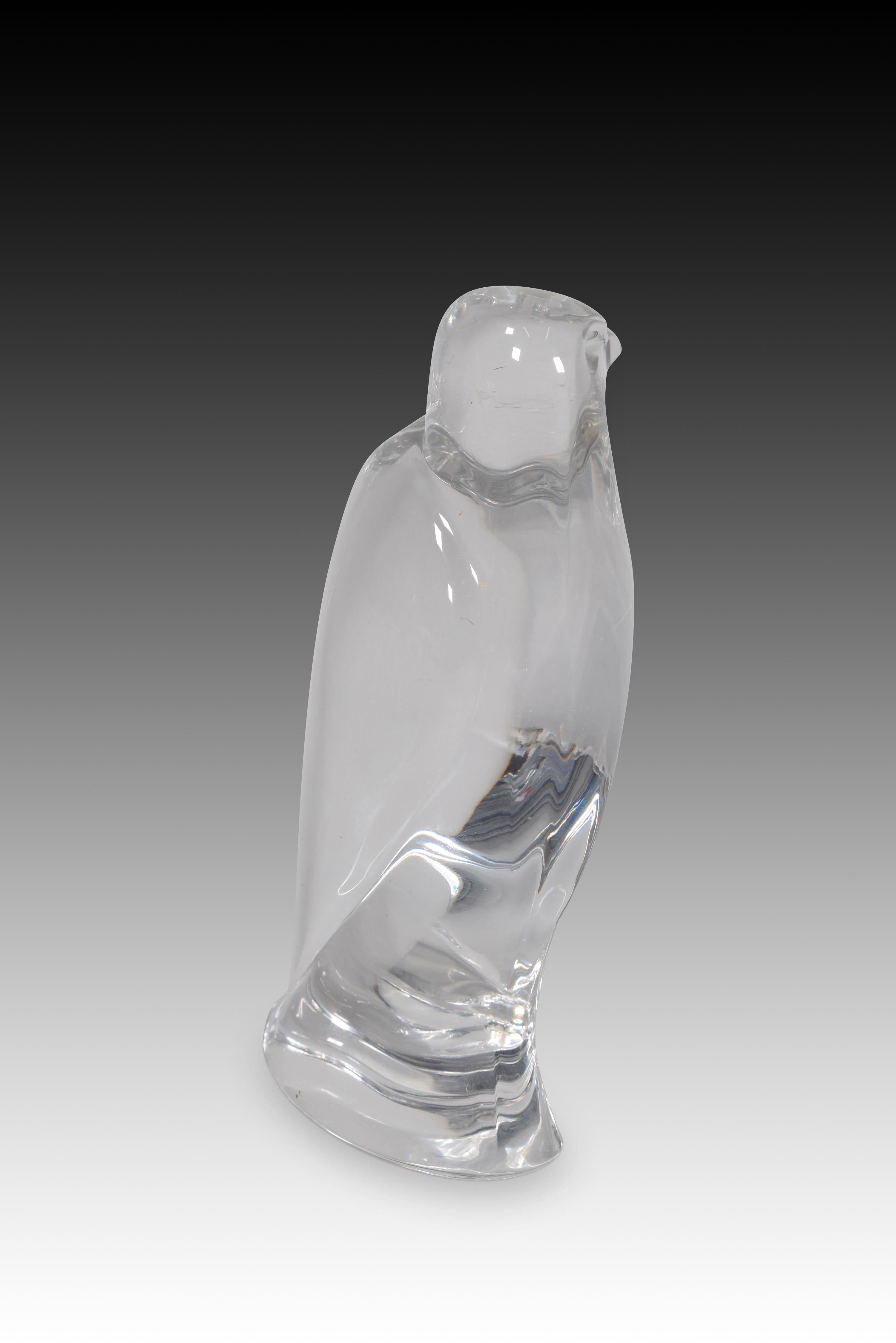 Art déco Figurine de faucon ou d'épervier. Le verre. Natchmann, Allemagne, 20e siècle.  en vente