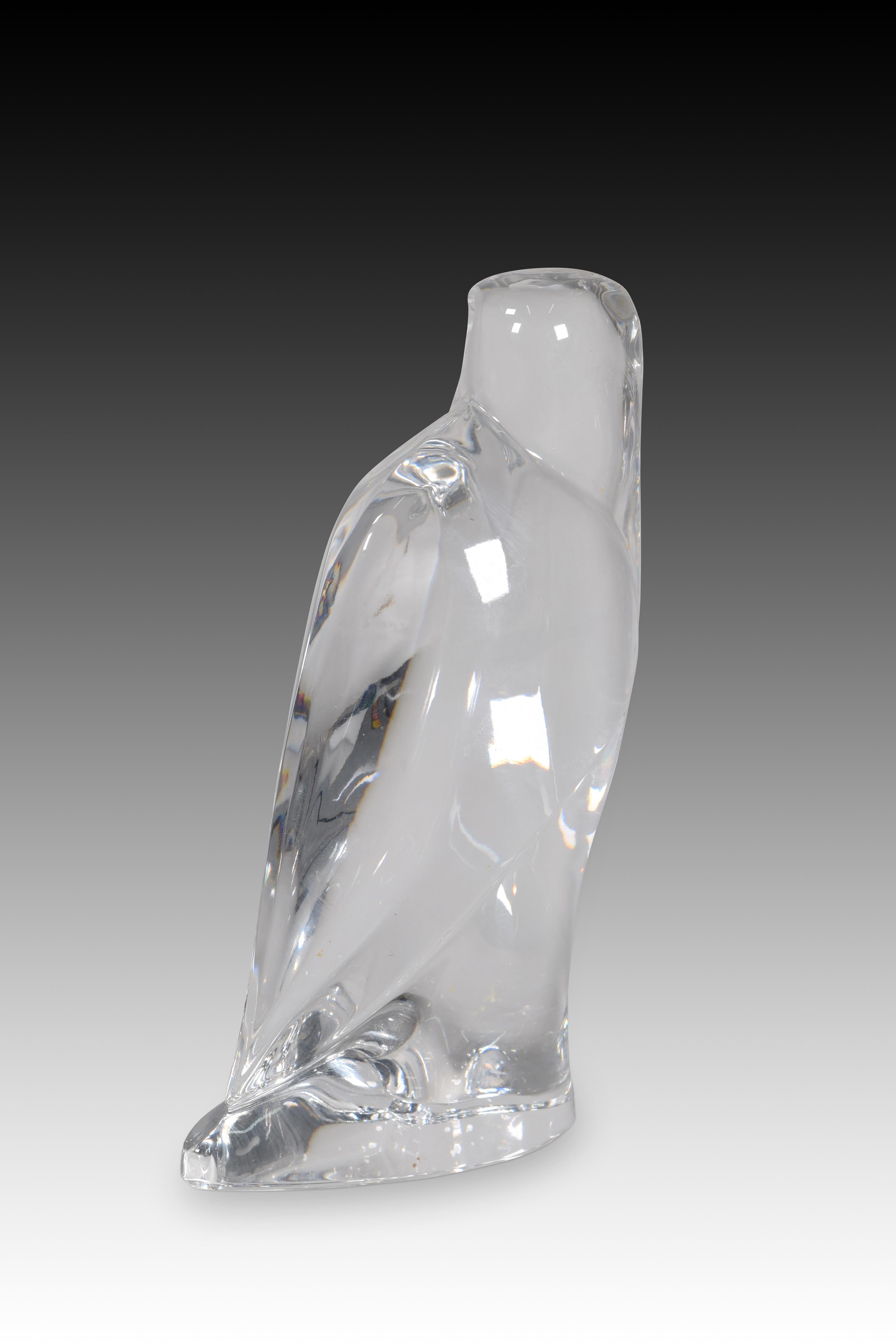 Hawk or falcon figurine. Glass. Natchmann, Germany, 20th century. In Good Condition For Sale In Madrid, ES