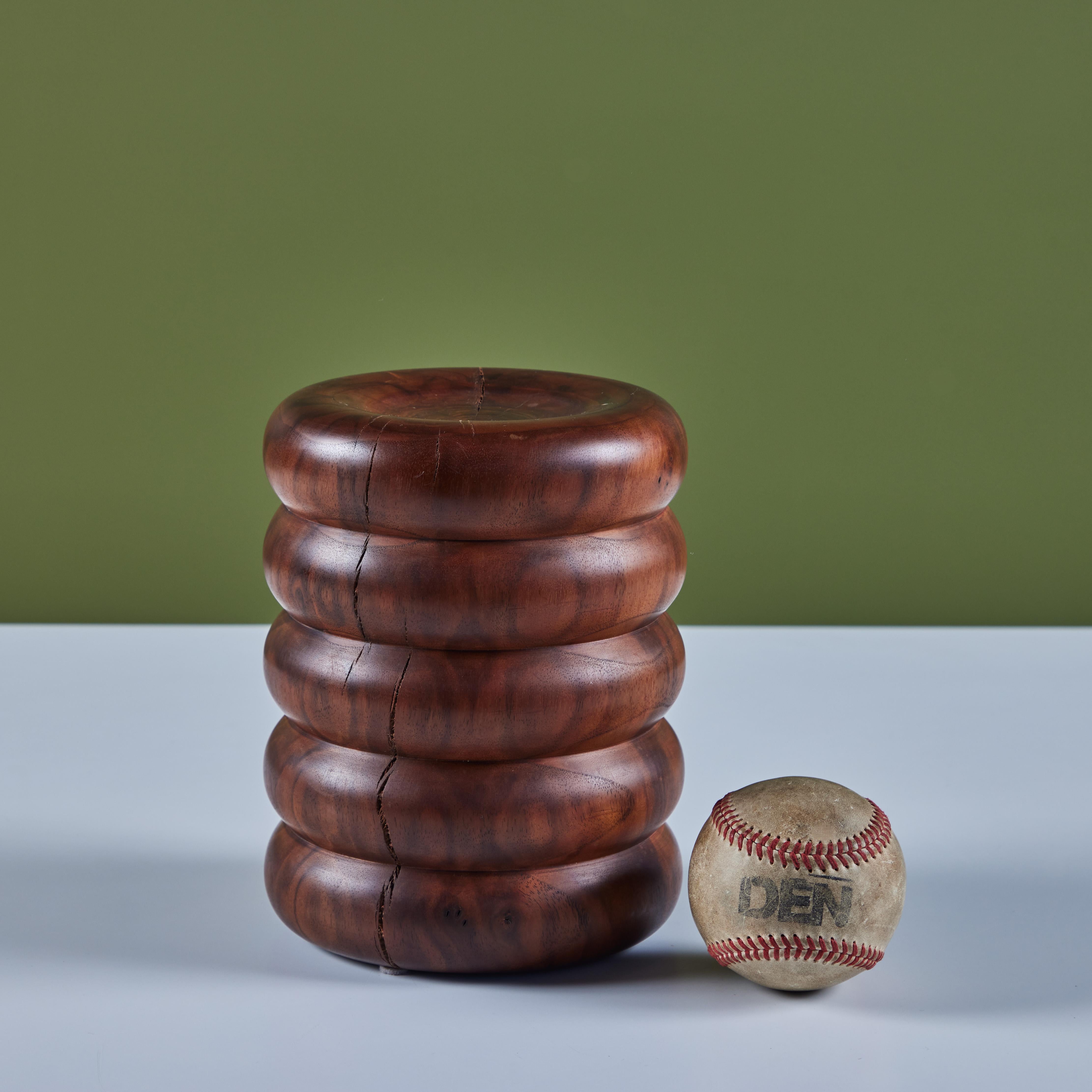 Modern Hawk & Stone Claro Walnut Ribbed Stand For Sale