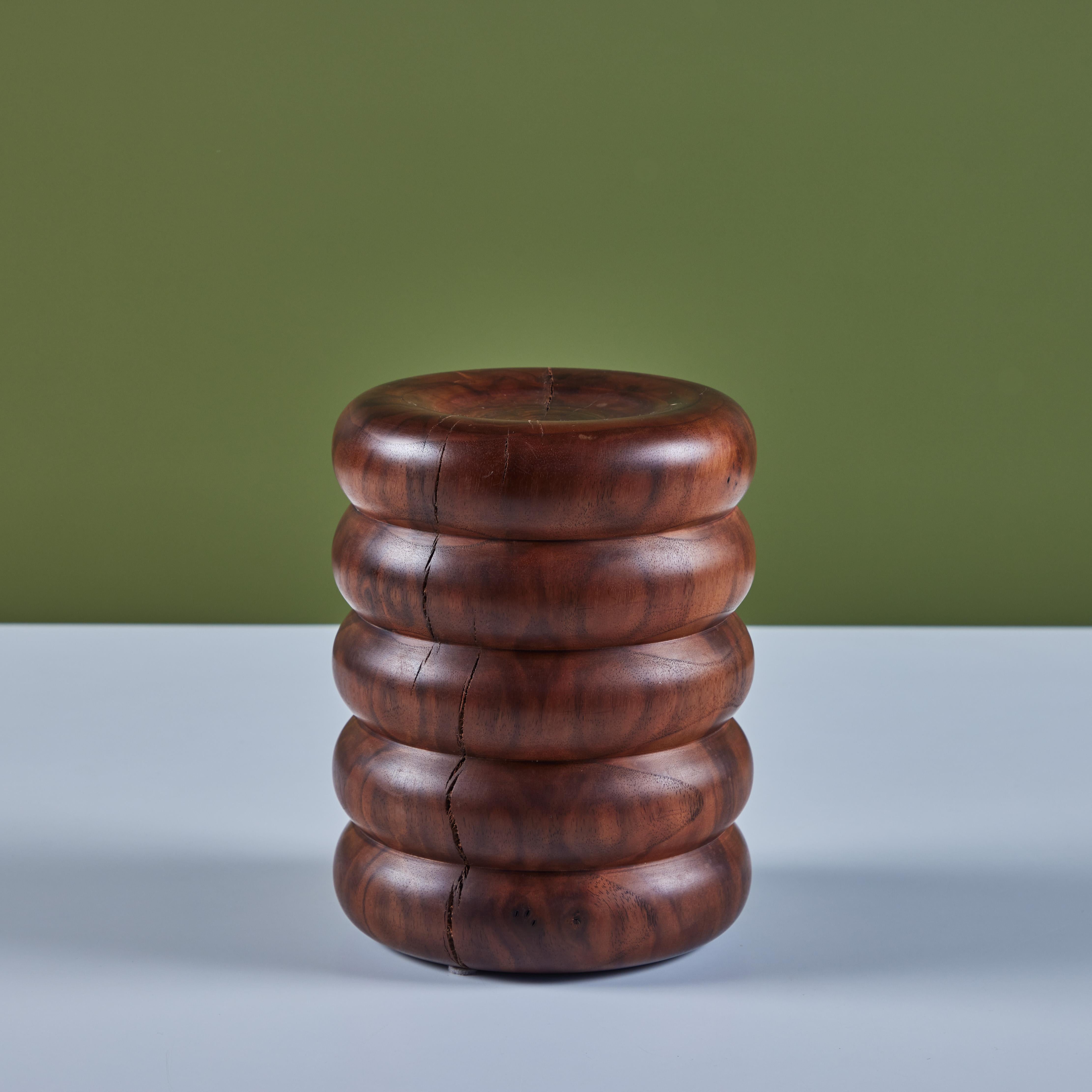 American Hawk & Stone Claro Walnut Ribbed Stand For Sale