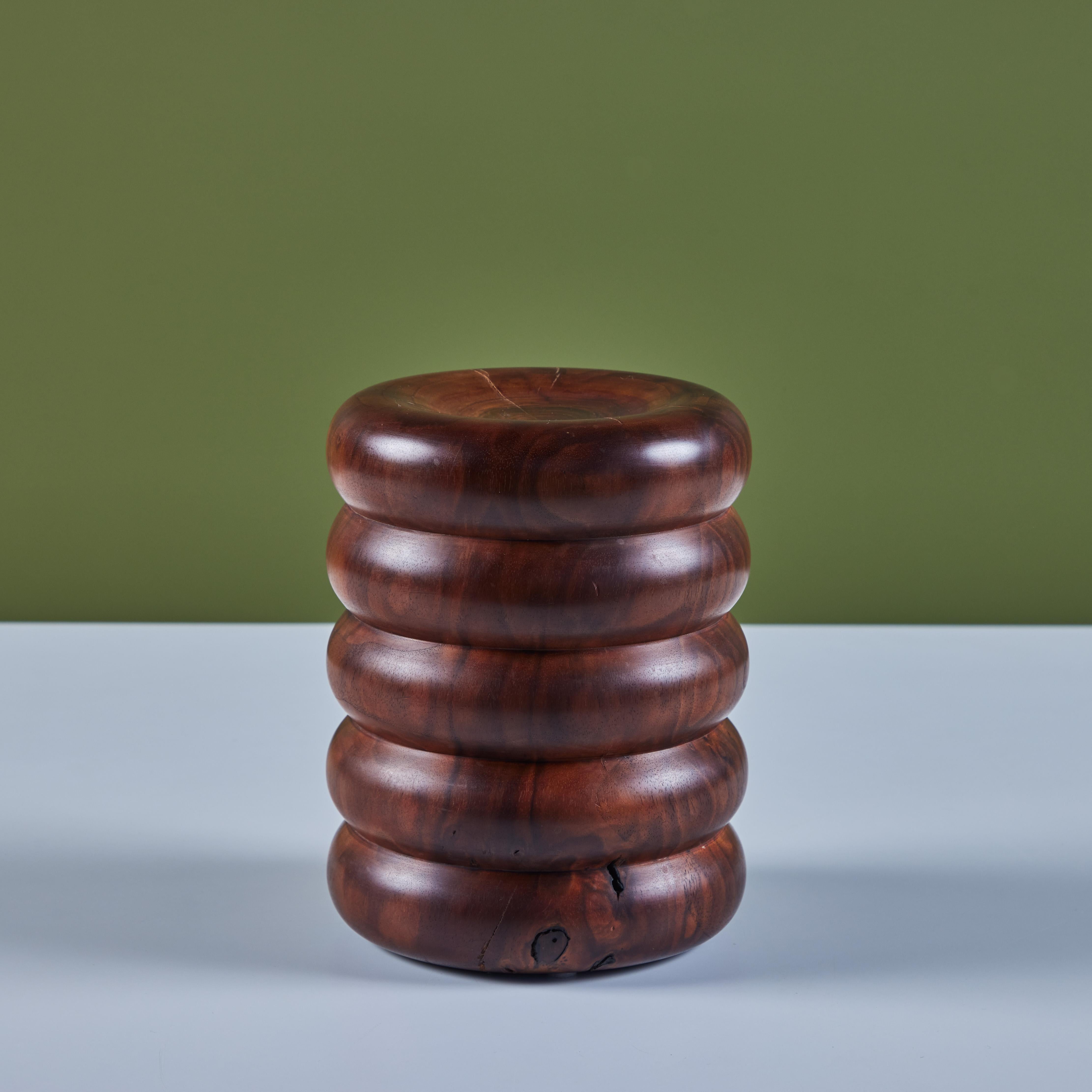 Hawk & Stone Claro Walnut Ribbed Stand In Excellent Condition For Sale In Los Angeles, CA