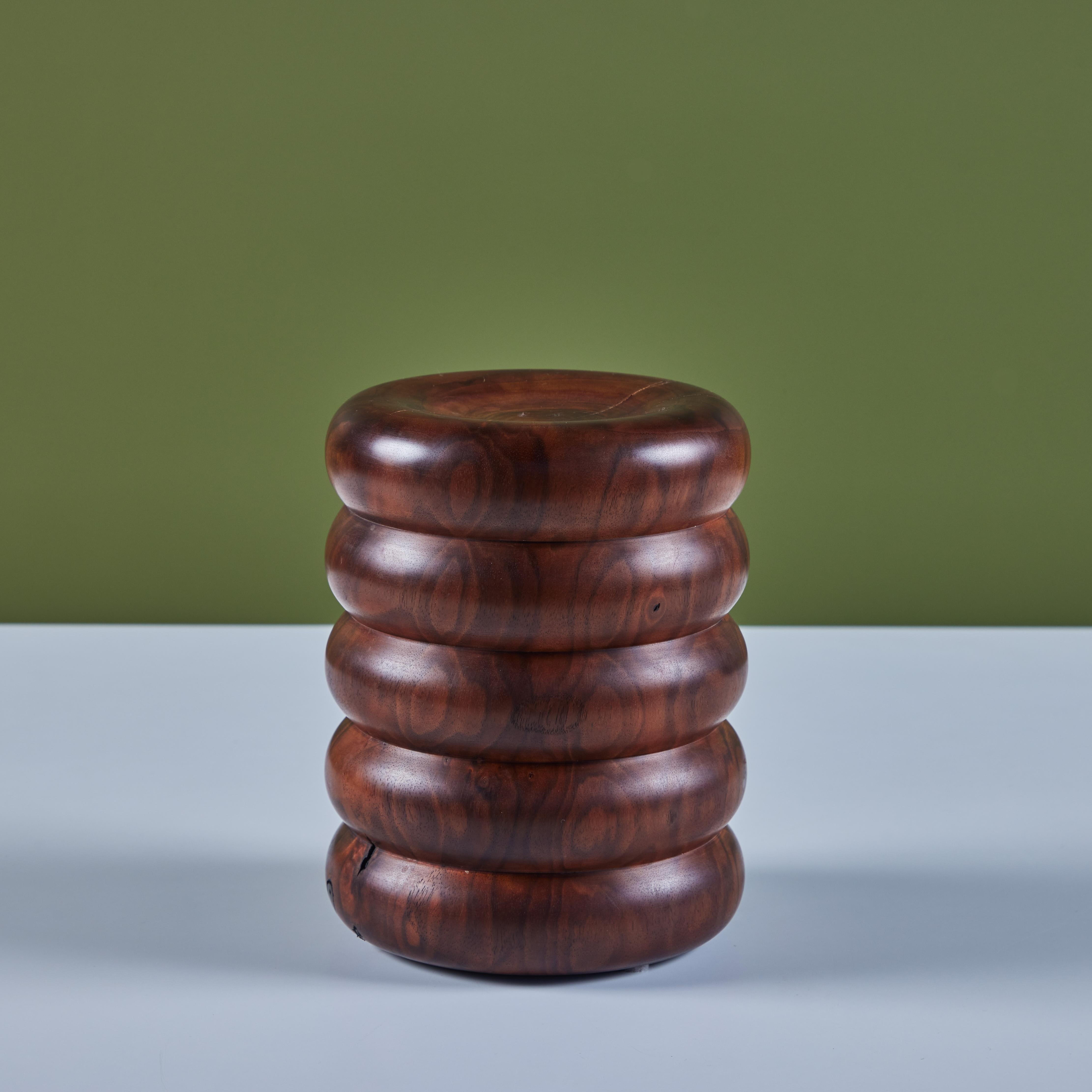 Contemporary Hawk & Stone Claro Walnut Ribbed Stand For Sale
