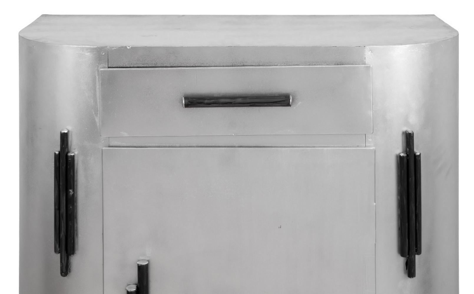 Hawker Aircraft Ltd. (British, 1920-1963) Aluminum Cabinet, circa 1940, steel handles, apparently unmarked. 49.75