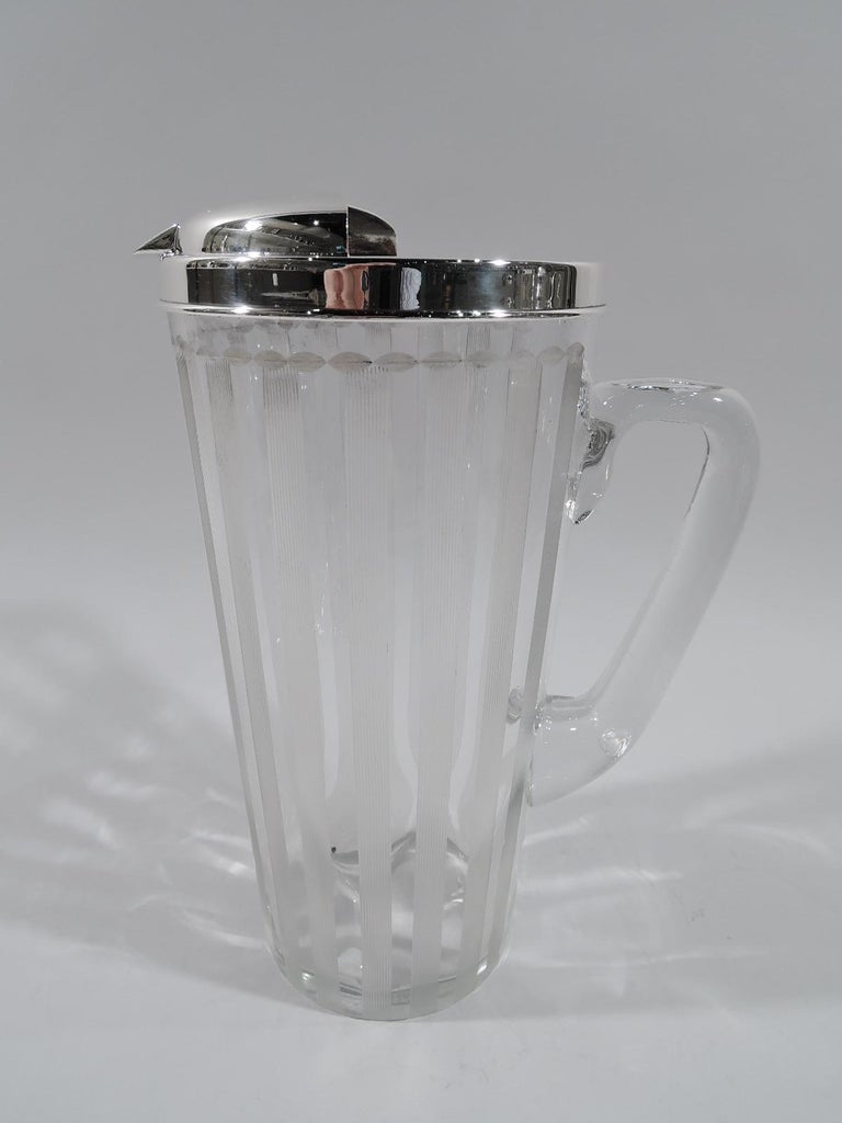 Hawkes American Modern Classical Sterling Silver and Glass Bar Pitcher ...