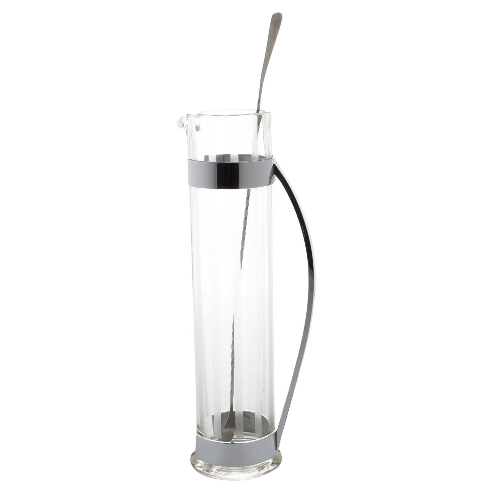 Hawkes Art Deco Handgeblasenes Glas-Bargeschirr mit Wolkenkratzer-Cocktail- Martiniglas-Misch im Angebot