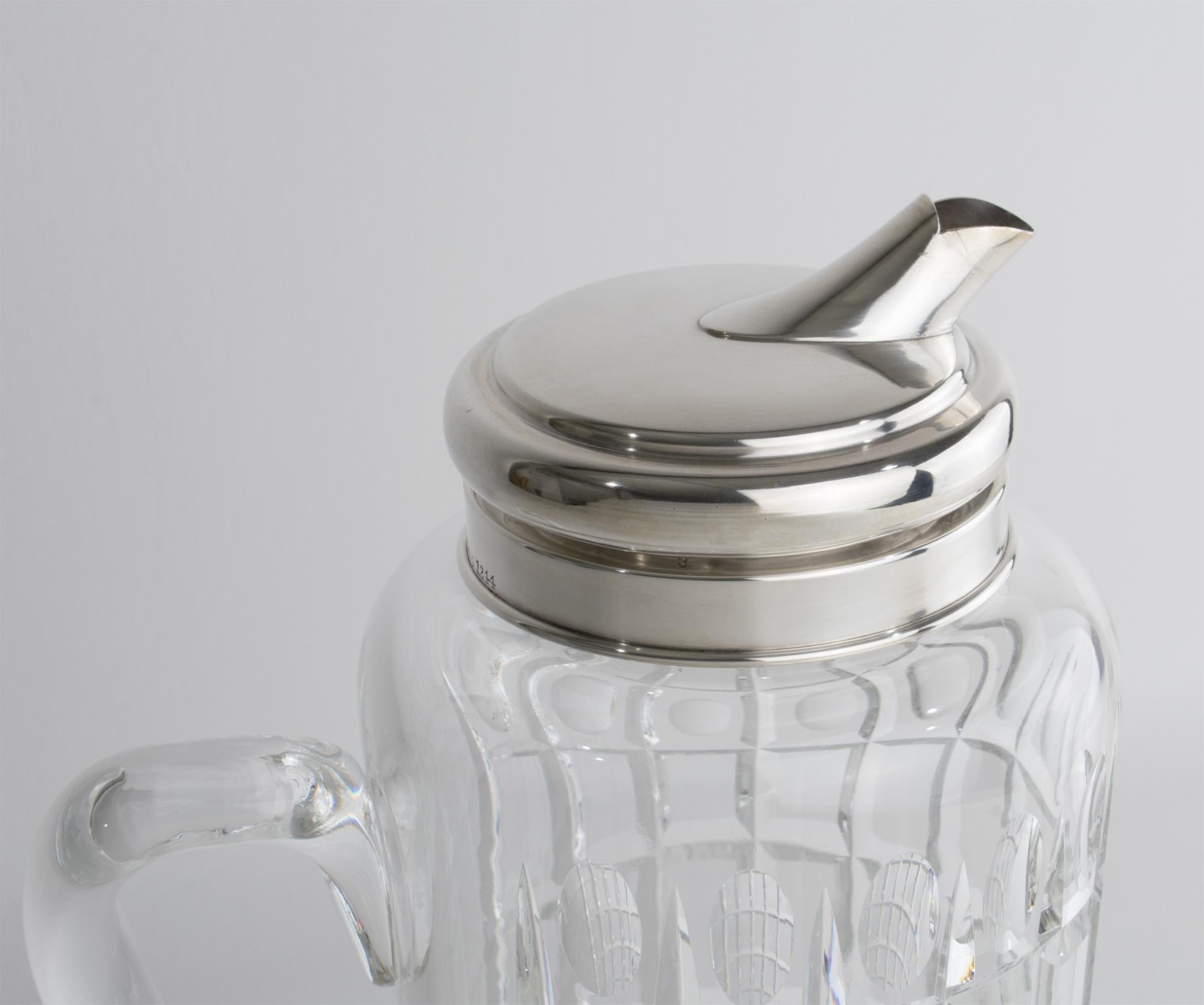 Hawkes Art Deco Sterling Silber, Kristall Barware Martini Cocktail Pitcher Shaker im Angebot 6