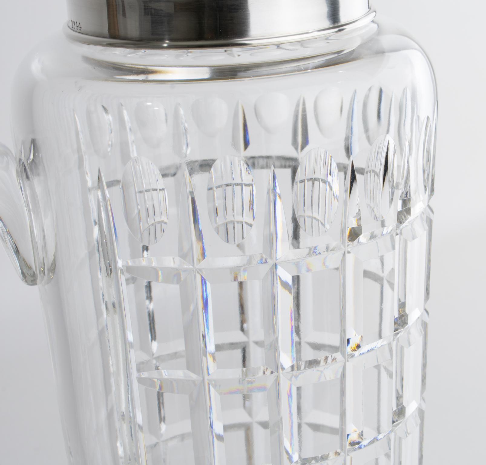 Hawkes Art Deco Sterling Silber, Kristall Barware Martini Cocktail Pitcher Shaker im Angebot 10