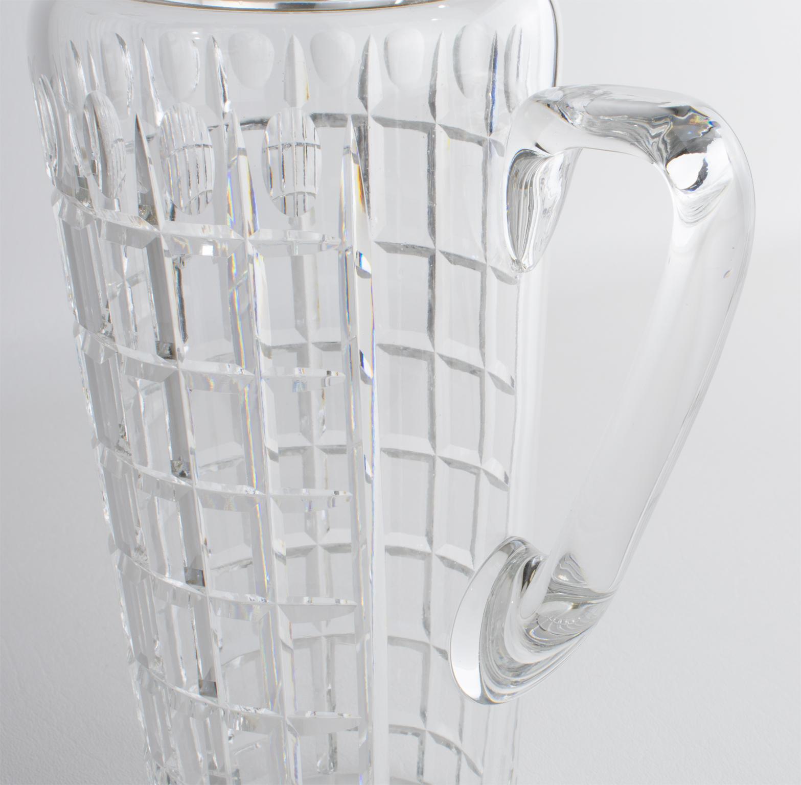 Hawkes Art Deco Sterling Silber, Kristall Barware Martini Cocktail Pitcher Shaker im Angebot 11
