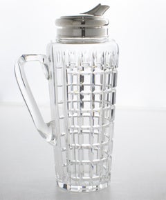 Hawkes Art Deco Sterling Silver, Crystal Barware Martini Cocktail Pitcher Shaker