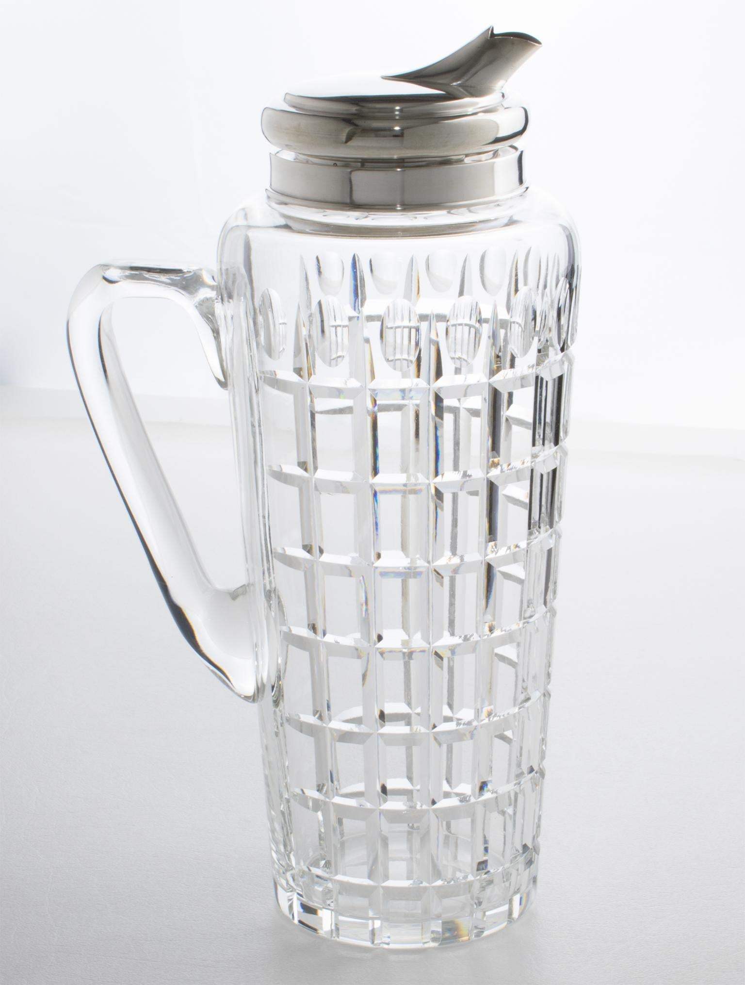Hawkes Art Deco Sterling Silber, Kristall Barware Martini Cocktail Pitcher Shaker (amerikanisch) im Angebot