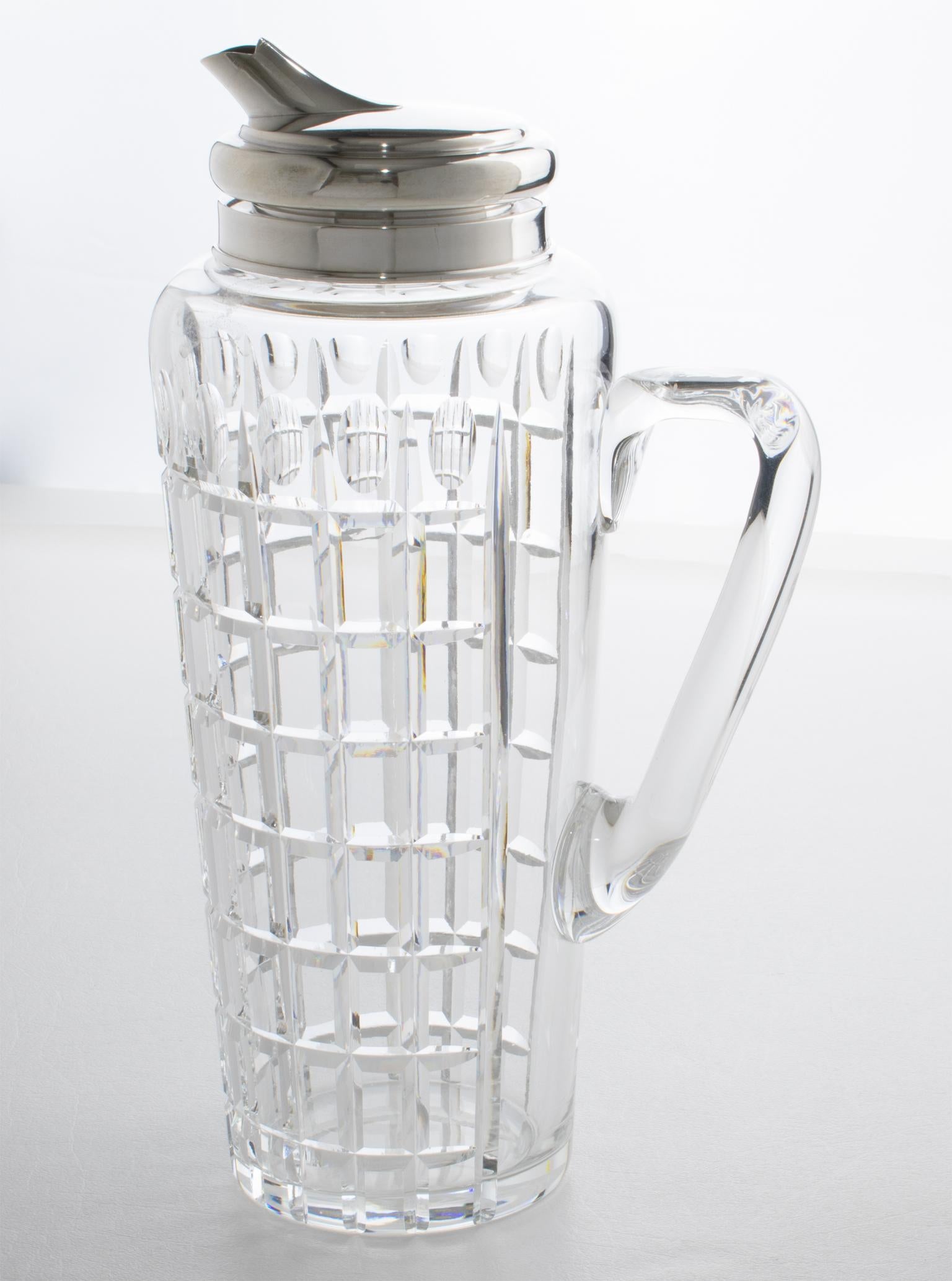 Hawkes Art Deco Sterling Silber, Kristall Barware Martini Cocktail Pitcher Shaker im Zustand „Gut“ im Angebot in Atlanta, GA