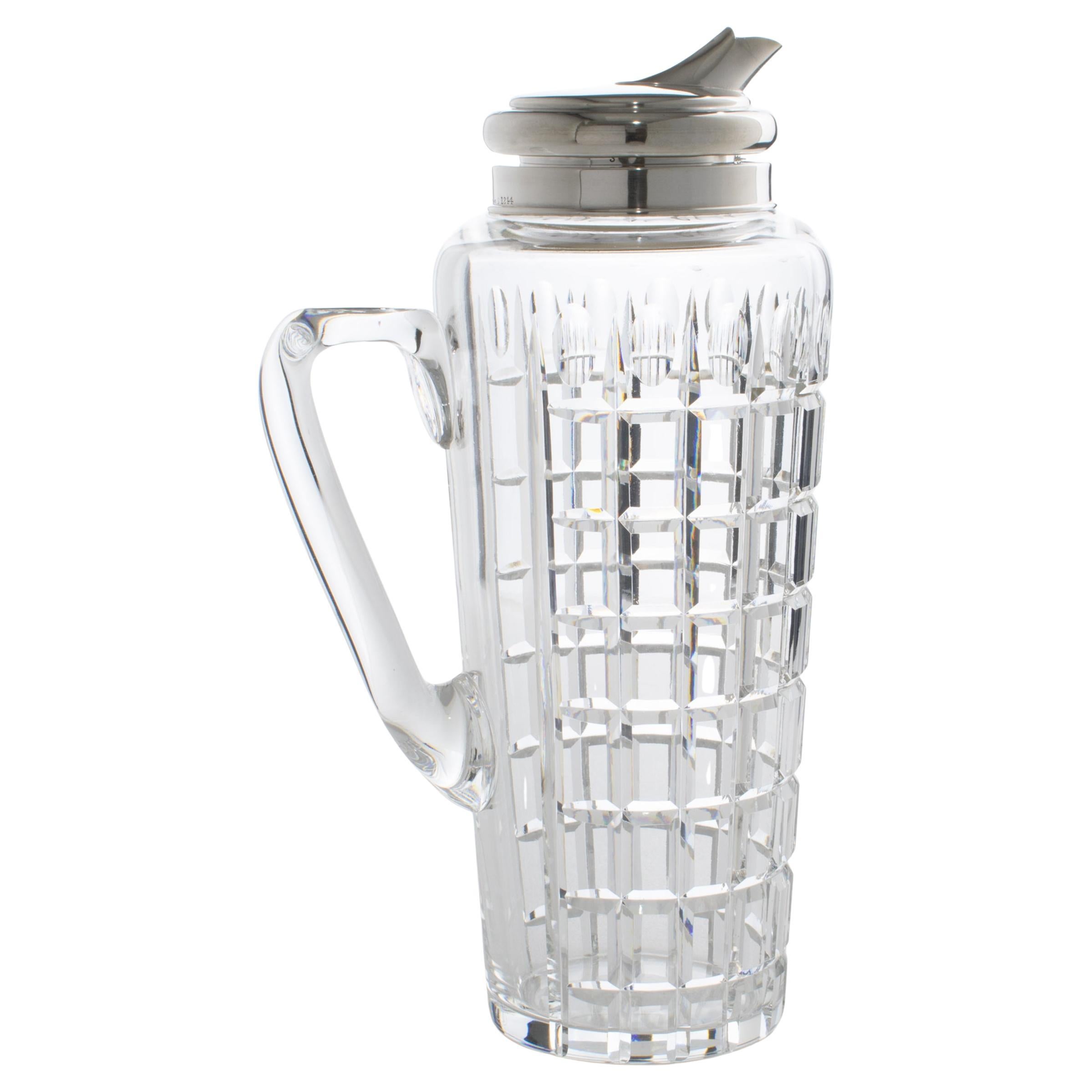 Hawkes Art Deco Sterling Silber, Kristall Barware Martini Cocktail Pitcher Shaker im Angebot