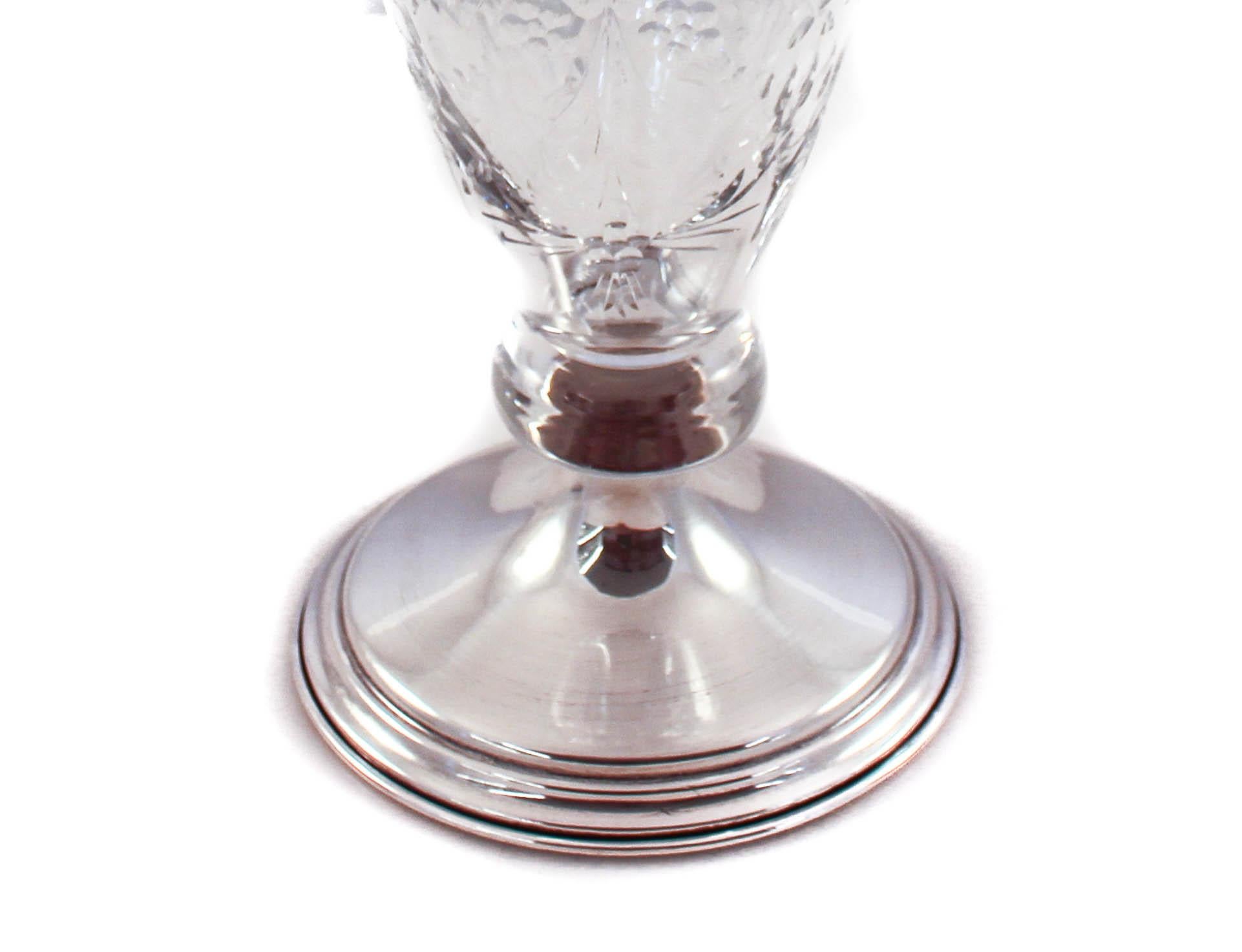 Hawkes Vase aus Kristall und Sterlingsilber (amerikanisch) im Angebot