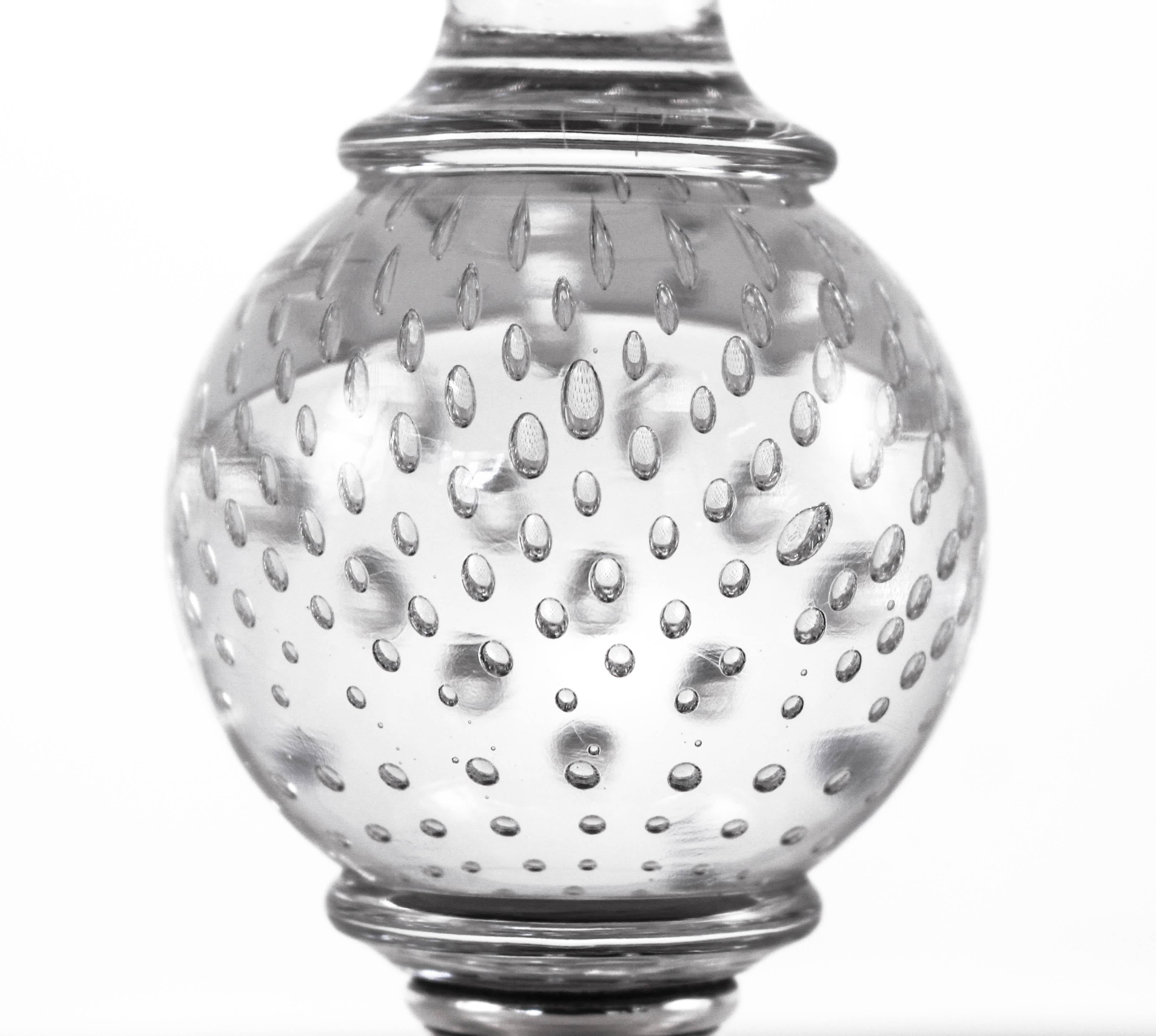 Sterling Silver Hawkes Crystal and Sterling Vase For Sale