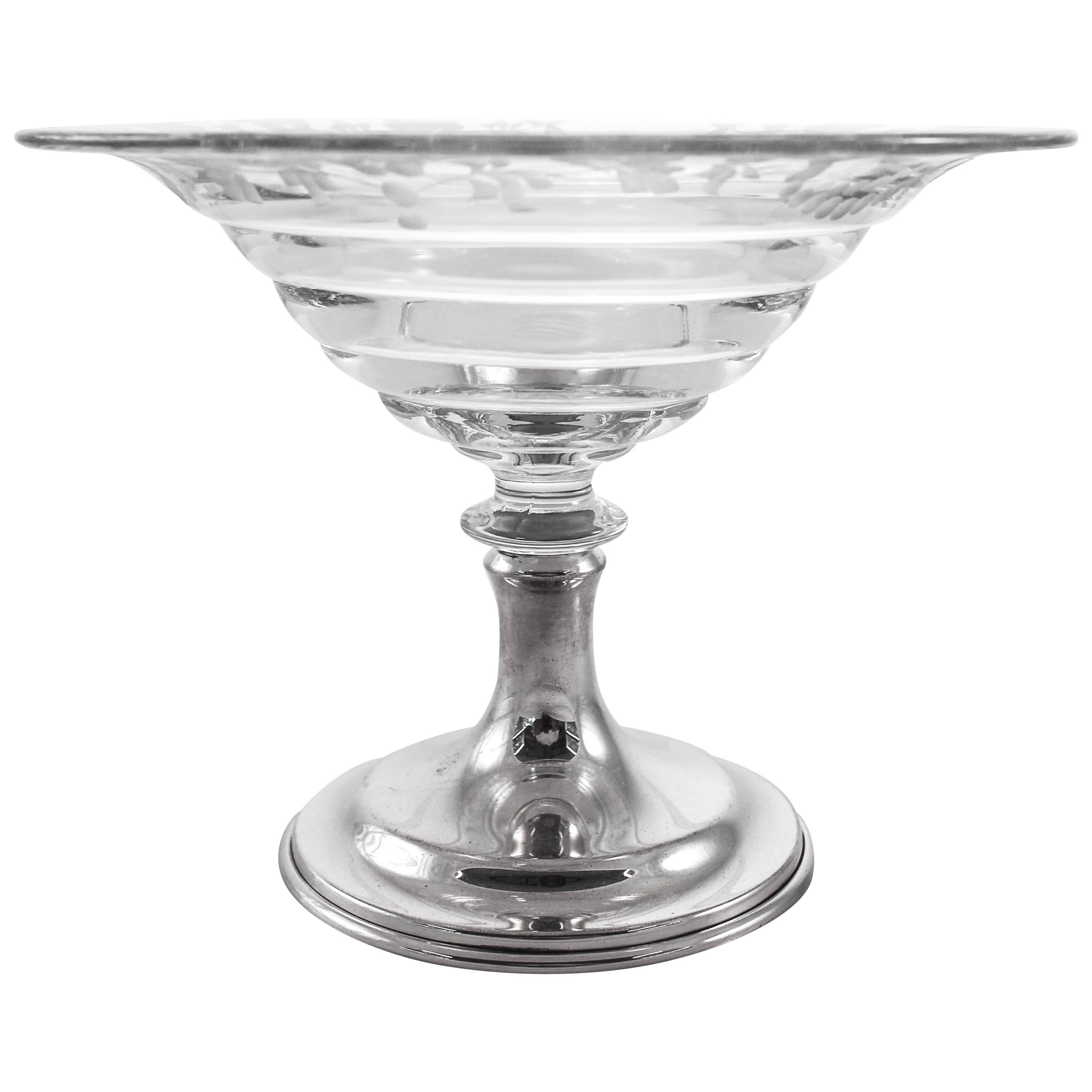 Hawkes Crystal or Sterling Compote For Sale