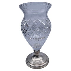 Hawkes Cut Glass & Sterling Vase