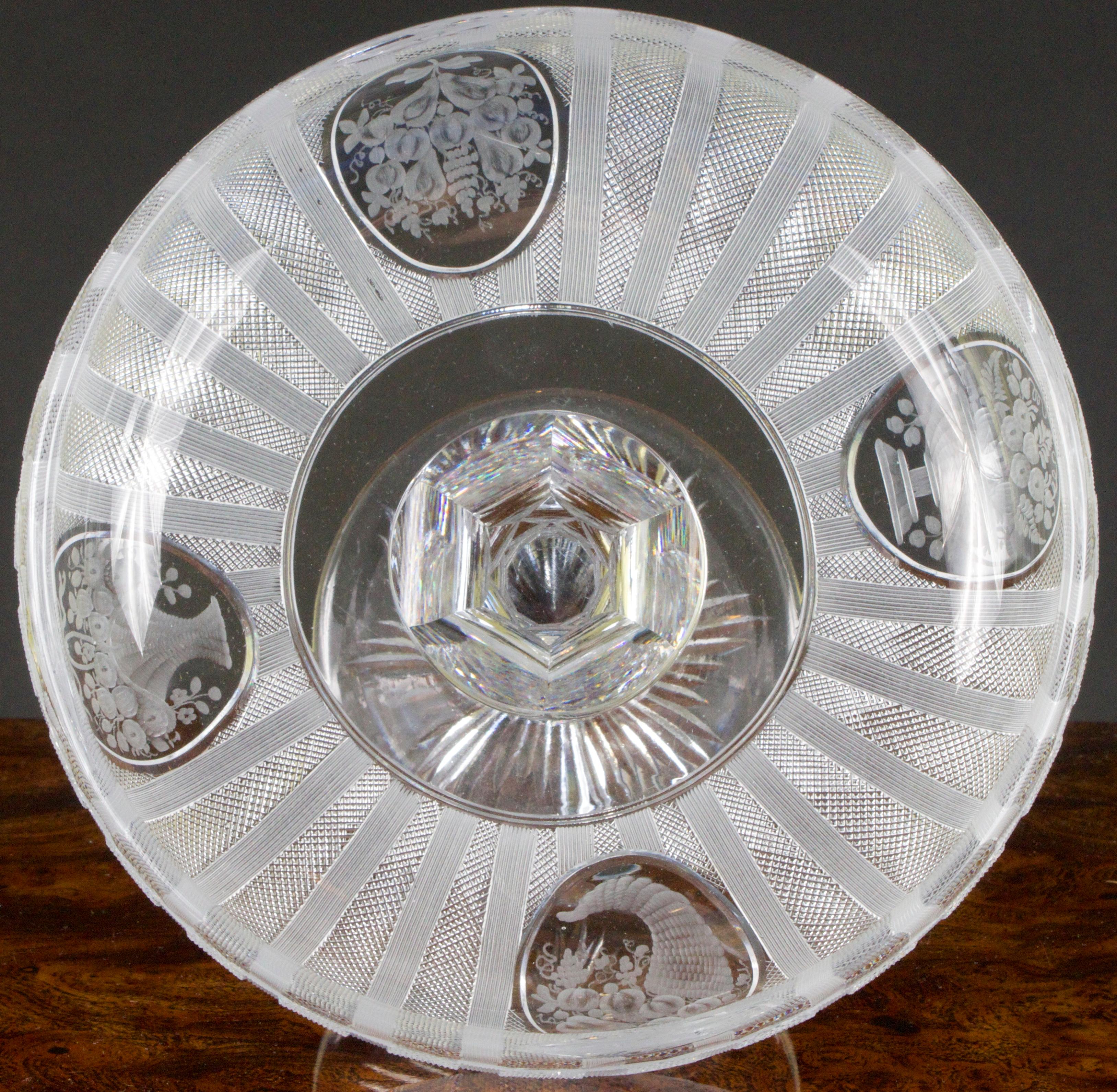 Early 20th Century Hawkes Engraved Compote For Sale