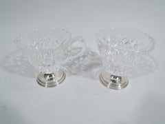Hawkes Mid-Century Modern Sterling Silver and Cut-Glass Creamer & Sugar