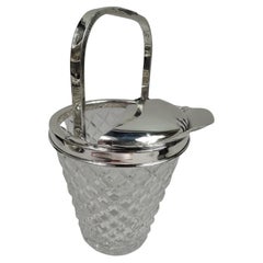 Retro Hawkes Mid-Century Modern Sterling Silver and Glass Ice Bucket