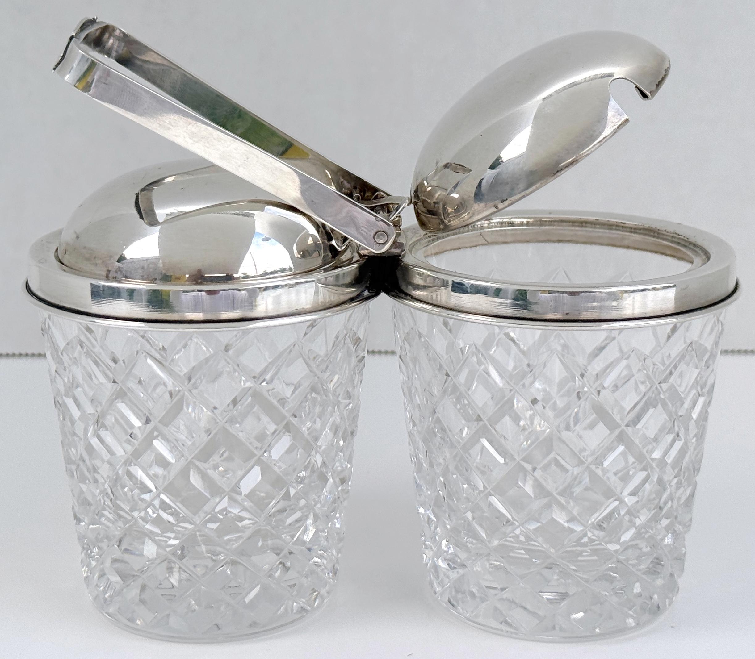 Serveur Hawkes en argent sterling alternant charnière et verre taillé olive et torsionné, vers 1930 Bon état - En vente à West Palm Beach, FL