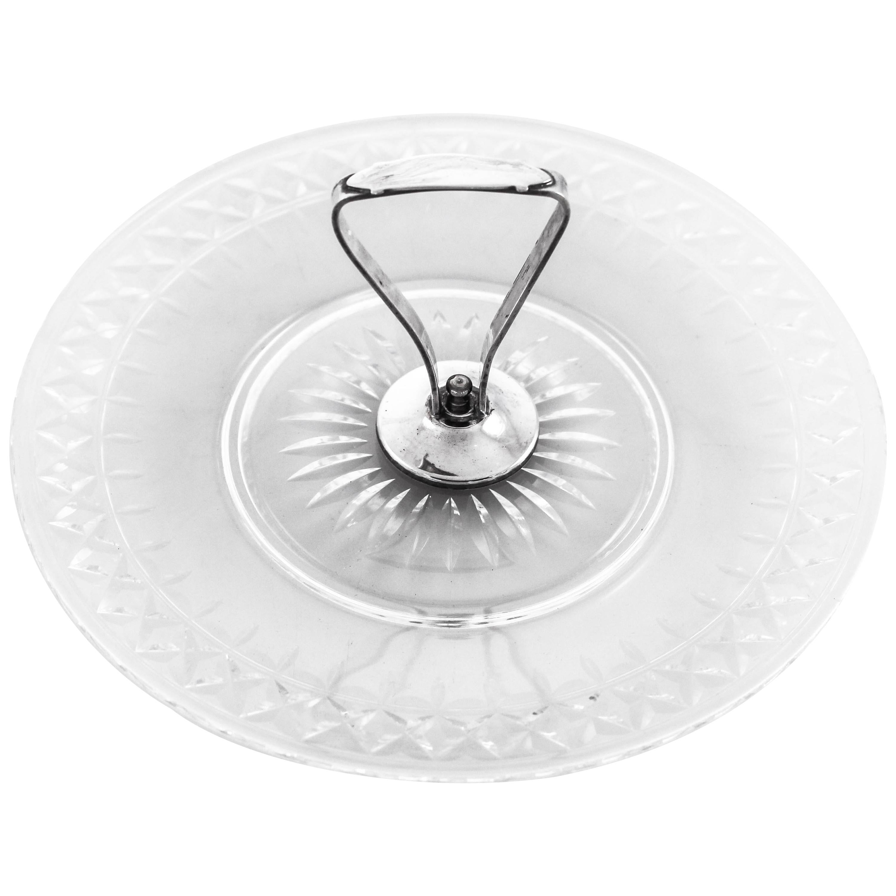 Hawkes Sterling Crystal Dessert Tray