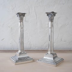 Hawksworth, Eyre & Co Ltd Bougeoirs géorgiens en argent sterling, Sheffield 1905