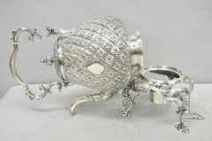 Hawksworth Eyre & Co Victorian Silver Plated "Pineapple" Figural Tipping Tea Pot